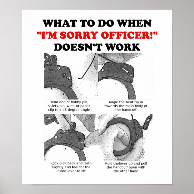 How to Escape Cuffs Funny Poster (Front)