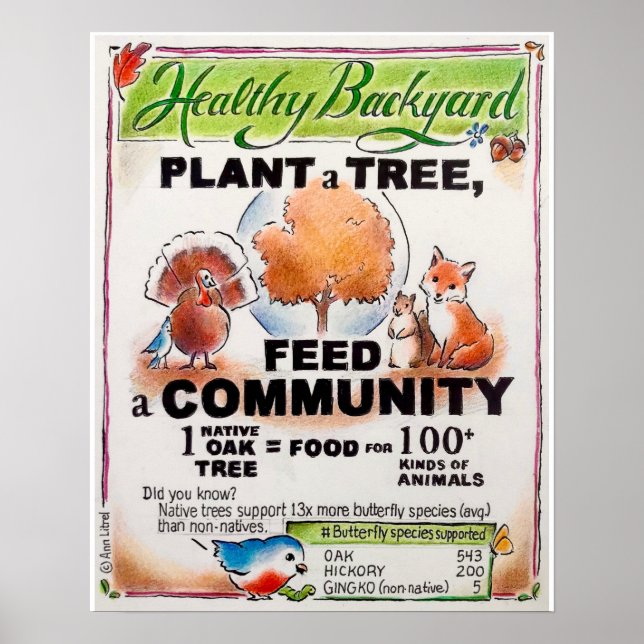 How to Feed Wildlife - Plant a Tree poster (Front)