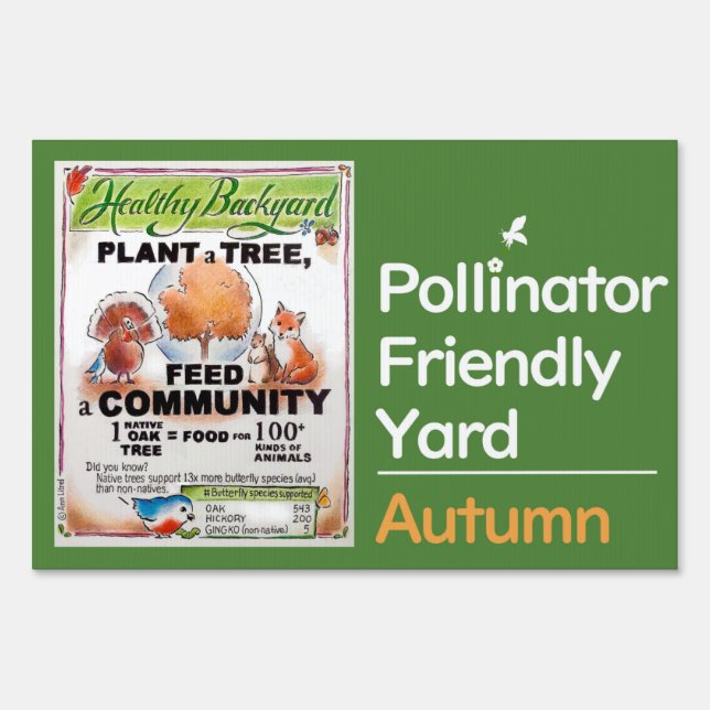 How to Feed Wildlife - Plant a Tree Yard Sign (Front)