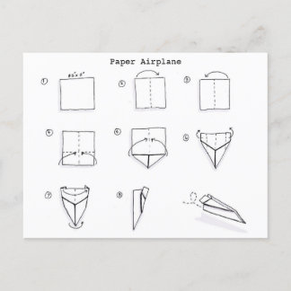 How To Fold A Paper Airplane Postcard