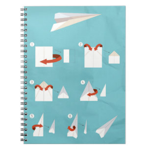 How to Fold a Paper Airplane Spiral Notebook