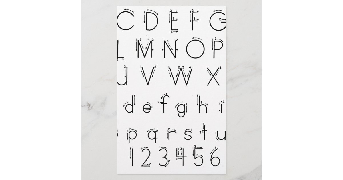 How to form your letters - Alphabet handwriting Stationery | Zazzle.com