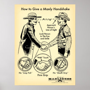 How to Give a Manly Handshake Poster