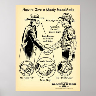 How to Give a Manly Handshake Poster