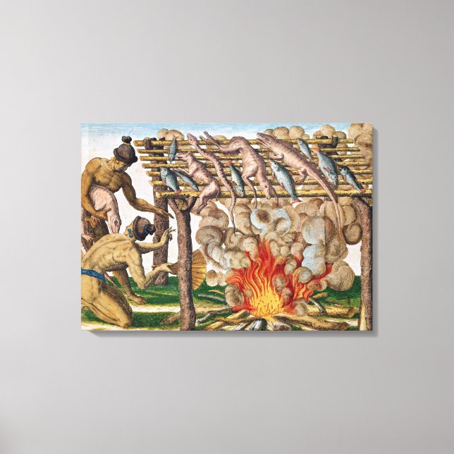 How to grill animals, from 'Brevis Narratio' Canvas Print (Front)