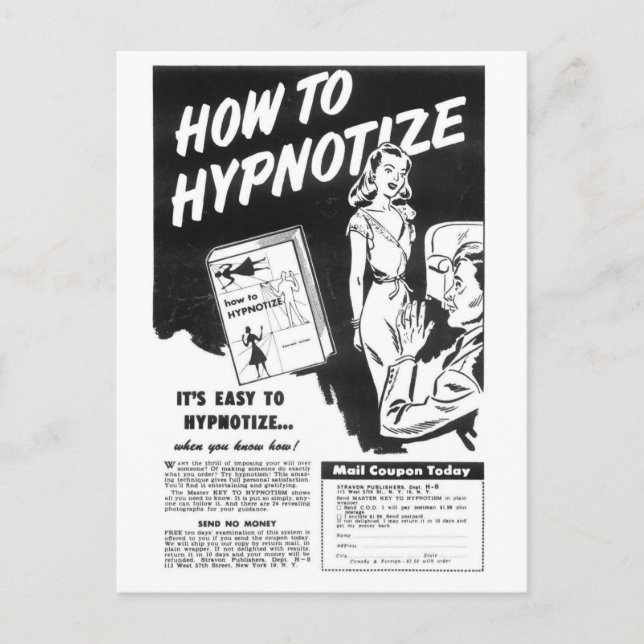 How to Hypnotize Postcard (Front)