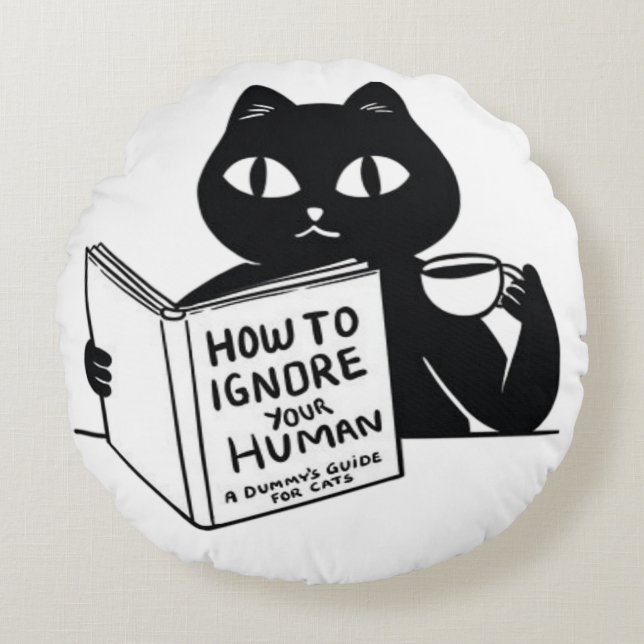 How to ignore your people round pillow (Front)