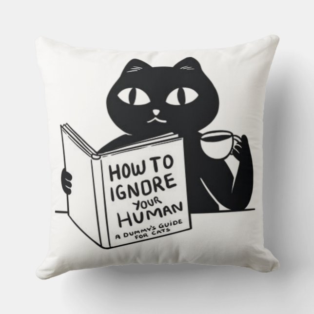 How to ignore your people throw pillow (Back)