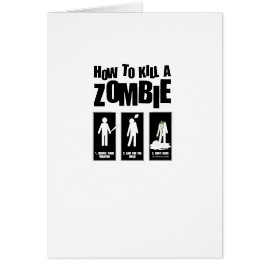 How to kill a ZOMBIE Cards (Front)