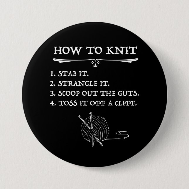 How To Knit Halloween Style Button (Front)