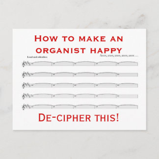 How to make an organist happy postcard
