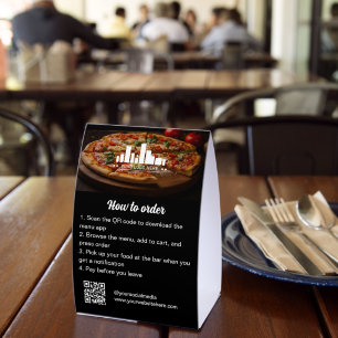 How to Order Restaurant App Menu Photo & QR Code Paper Table Tent