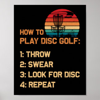 How To Play Disc Golf Disc Golf Golfing Player Poster