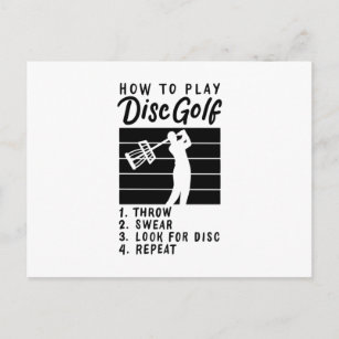 How To Play Disc Golf Postcard