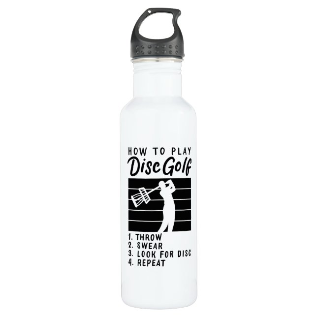 How To Play Disc Golf Stainless Steel Water Bottle (Front)