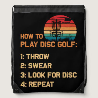 How To Play Disk Golf Disk Golf Golfing Player Drawstring Bag