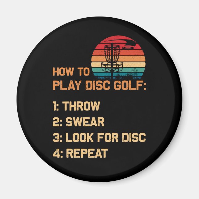 How To Play Disk Golf Disk Golf Golfing Player Magnet (Front)