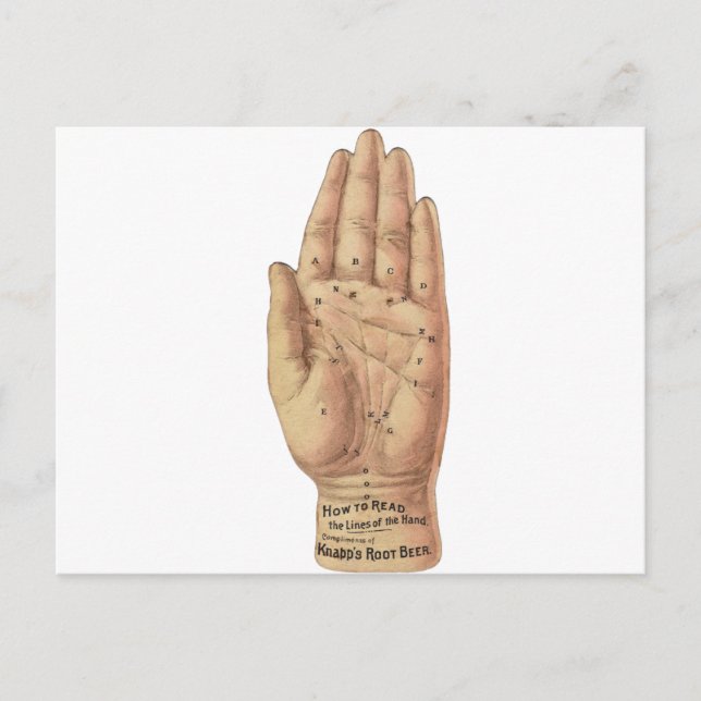 How To Read Palms Postcard (Front)