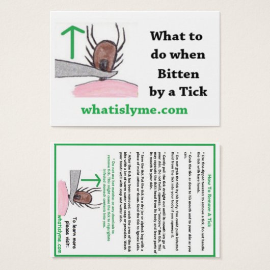 How to Remove a Tick Instructions Card (Front & Back)