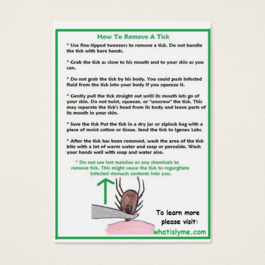 How to Remove a Tick Properly Card (Front)
