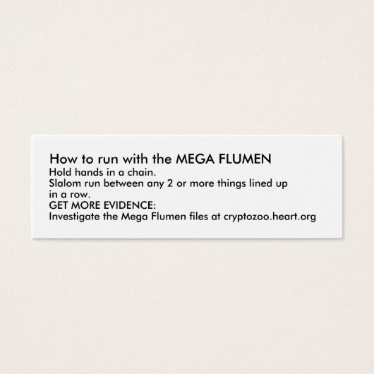 How to run with the MEGA FLUMEN (Front)