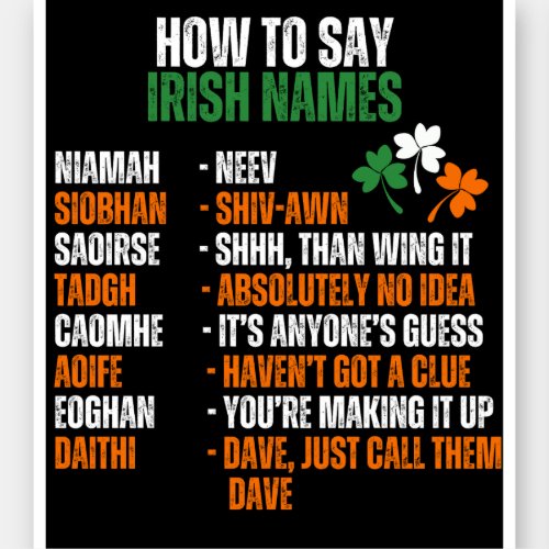 How To Say Irish Names Classic Sticker