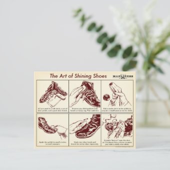 How To Shine Shoes Illustrated Guide Postcard Zazzle