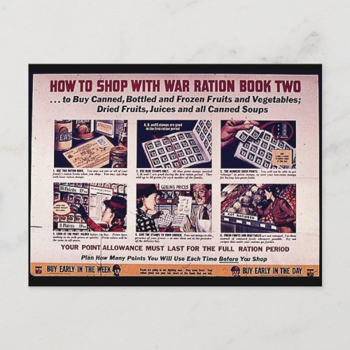 How To Shop With War Ration Book Two Postcard