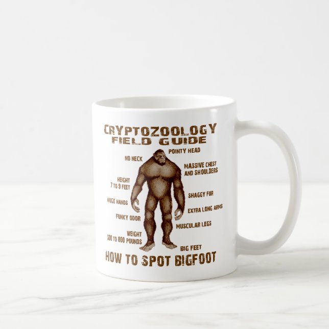 HOW TO SPOT BIGFOOT - Cryptozoology Field Guide Coffee Mug (Right)