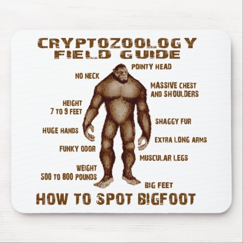 HOW TO SPOT BIGFOOT _ Cryptozoology Field Guide Mouse Pad