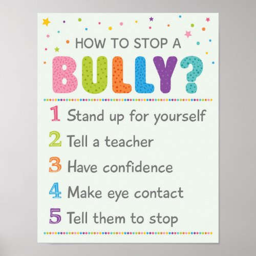 How To Stop A Bully School Anti Bully Campaign Poster