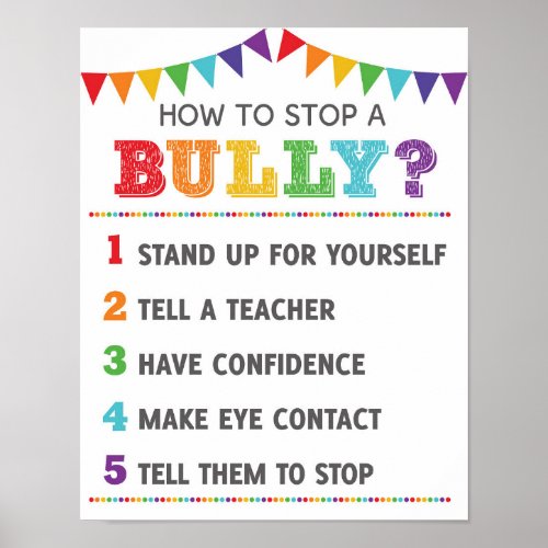How To Stop A Bully School Anti Bully Campaign Poster