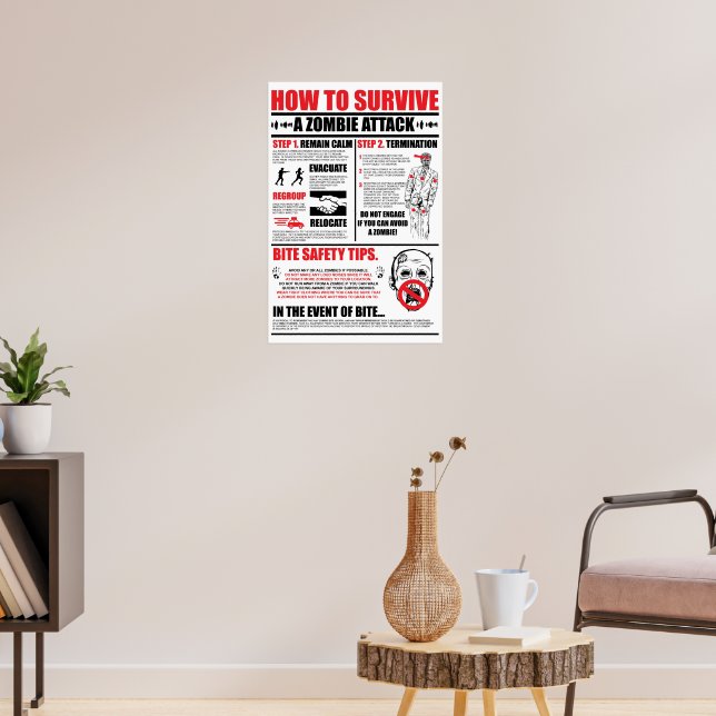How To Survive A Zombie Attack Poster | Zazzle
