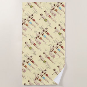 How to Swim Vintage French Swimmers Beach Towel