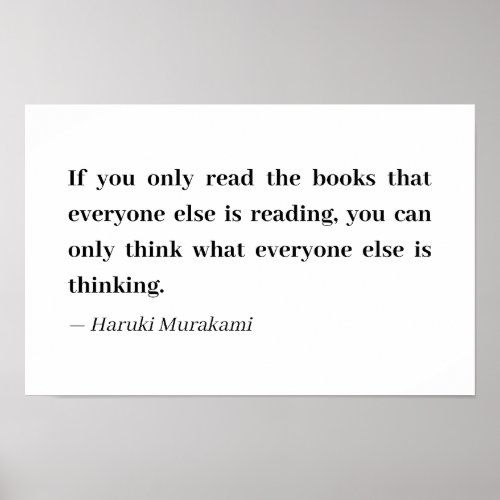 How To Think For Yourself _ Murakami Quote Poster