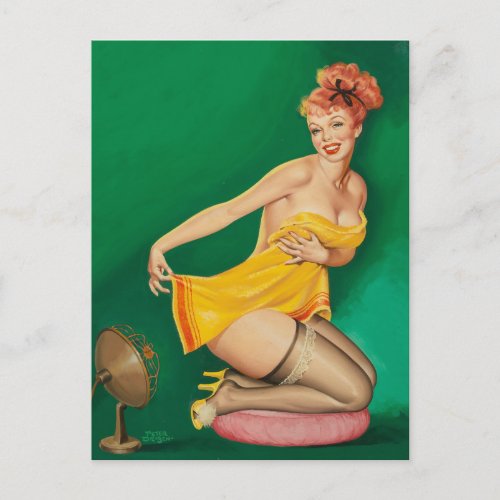 How to Tickle A Gals Fancy 1952 Pin Up Art Postcard