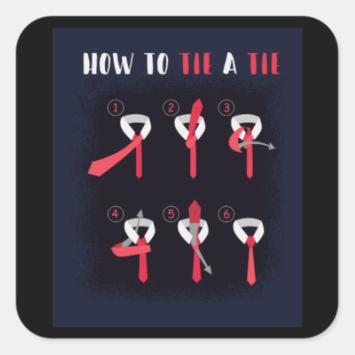 How to Tie a Tie Square Sticker