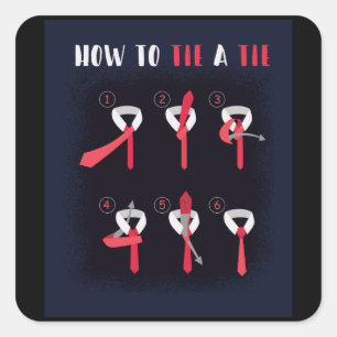 How to Tie a Tie Square Sticker