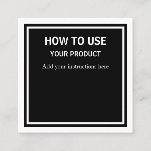 How To Use Black Instruction Cards