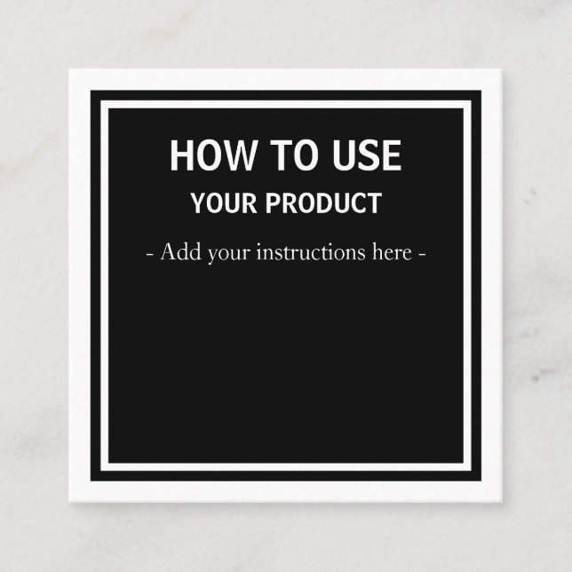 How To Use Black Instruction Cards (Front)
