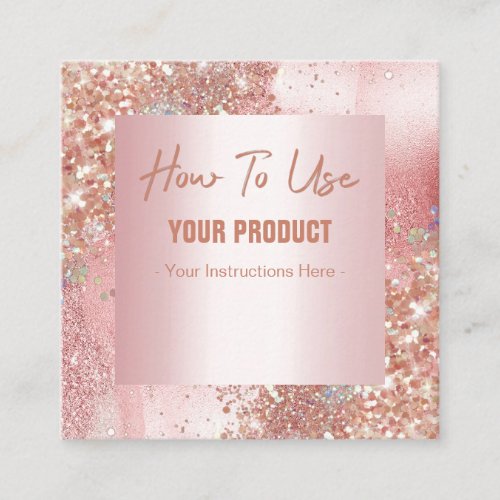 How To Use Ink Glitter Rose Gold Instruction Card