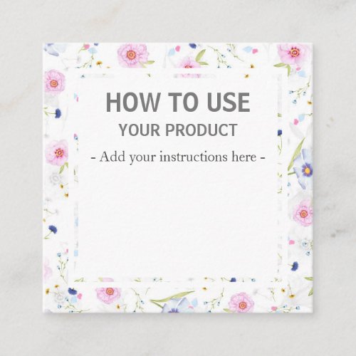 How To Use Light Floral Instruction Cards