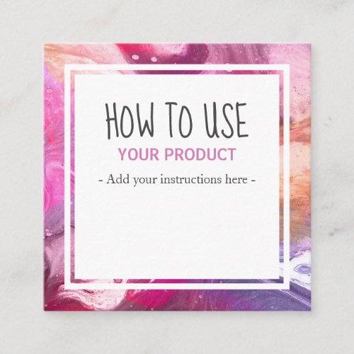 How To Use Vibrant Paint Pour Instruction Cards