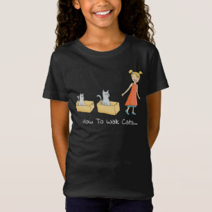 How to Walk a Cat Funny Dark T-Shirt