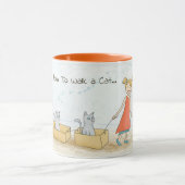 How to Walk a Cat Funny Drawing Mug (Center)