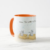 How to Walk a Cat Funny Drawing Mug (Front Left)