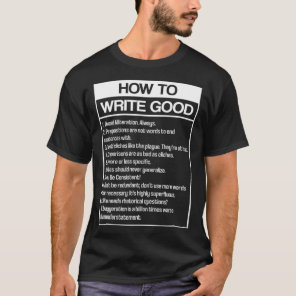 How To Write Good English Grammar Pun Literature T-Shirt