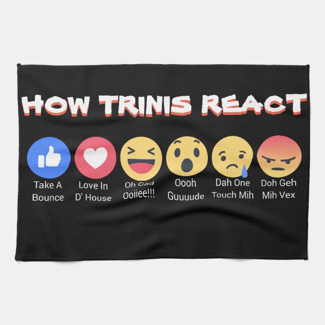 How Trinis React Kitchen Towel (Horizontal)