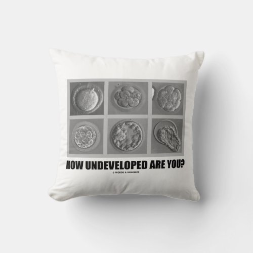 How Undeveloped Are You Embryos  Zygotes Throw Pillow