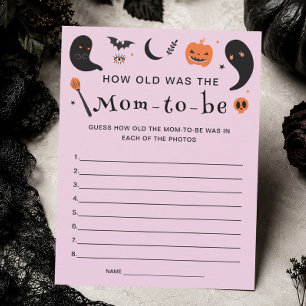 How was Old the Mom Halloween Baby Shower Game Invitation